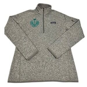 Patagonia Men's‎ Fleece Quarter Zip Pullover Sweater Gray Embroidered Logo M